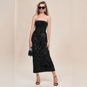 HELSI Leslie Sequin Maxi Dress Black